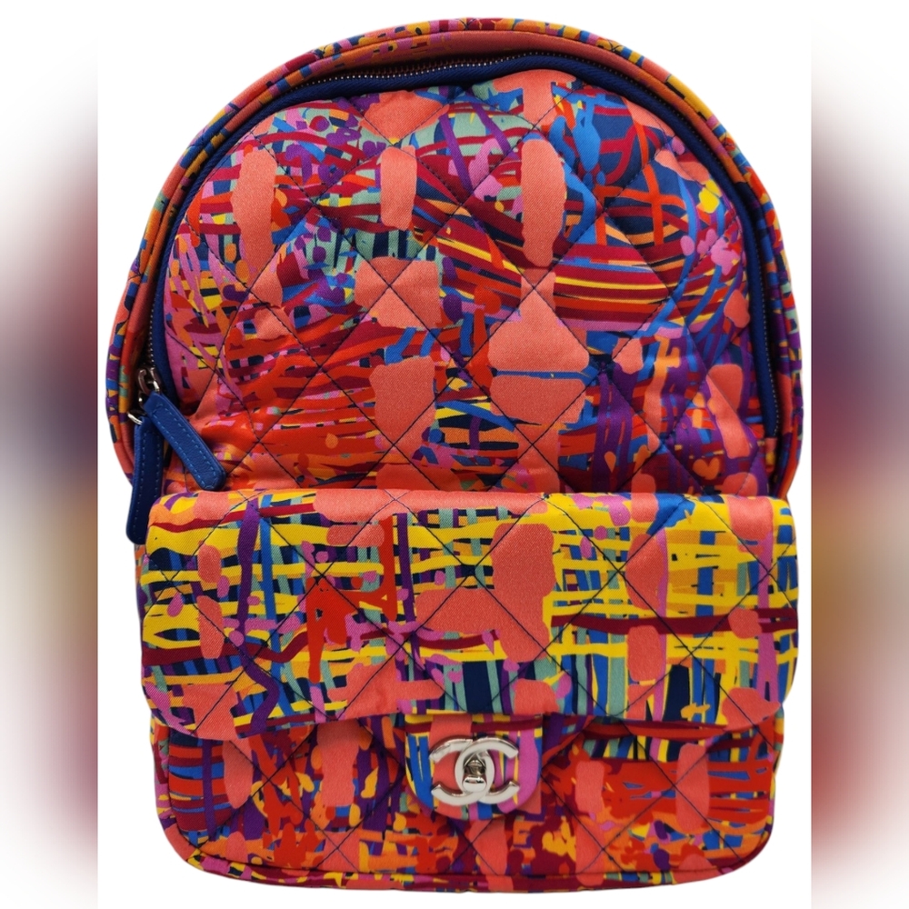 Chanel Foulard Fabric Quilted Printed Backpack